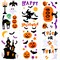 6 Sheets Halloween Gel Window Clings,Happy Halloween Pumpkins Witch
